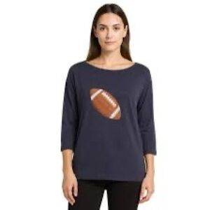 Navy Blue Women's Tunic with Embroidered Football Design